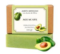 CABRERIZO SOAP-Jabón de Aguacate Natural Hidratante 100 g con Aceite de Oliva - Jabones artesanales para Cara, Manos y Cuerpo - Cosmética Natural Vegana Sin Parabenos - Ideal como Jabones para regalar