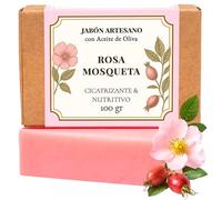 CABRERIZO SOAP Jabones para regalar artesanales de aceite rosa mosqueta 100 g - Jabon natural en jabon pastilla para limpieza facial y corporal diaria