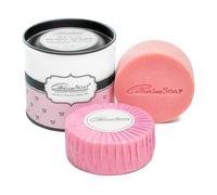 CABRERIZO SOAP Jabones para regalar artesanales de rosa mosqueta con lata - Pack 2 pastilla jabon natural con aceite de oliva para jabon manos, cara y cuerpo - Jabones artesanales hechos en España