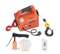 Cabrestante de Cable Eléctrico, Polipasto de Cable Electrónico de 500 Kg con Control Remoto Inalámbrico Protección contra Sobrecarga 7,6 M Altura Máxima de Elevación 1500 W
