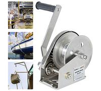 Cabrestante de mano portátil con cuerda y freno, mini cabrestante de mano para levantar y remolcar, cabrestante de manivela de carga para remolques de barco, herramienta práctica para muelle y uso