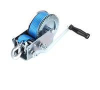 Cabrestante de mano resistente de 1200 libras con correa ideal para barcos y cuatrimotos, capacidad de carga de 1200 libras, herramienta de mano azul