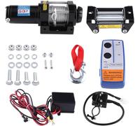 Cabrestante Eléctrico de 12 V,Cabrestante Eléctrico de Cuerda Sintética mit Control Remoto,Remolcado a 4000LB/1818kg Wb4.8mm*15m de Cuerda de Acero,Cabrestante Eléctrico para ATV Trailer Camión Coche
