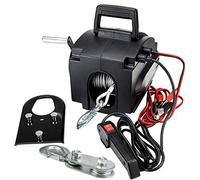Cabrestante eléctrico de 12 V con Mando a Distancia, 300 W, cabrestante de Motor, cabrestante de Cuerda, Cuerda de Acero, Fuerza de tracción de 906 kg, para Tirar de Barcos, Camiones