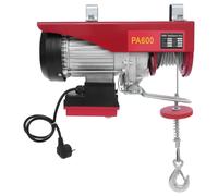 Cabrestante eléctrico de 220 V con mando a distancia, 300 kg hasta 600 kg, cable eléctrico con cable de acero de 12 m y 2 correas de elevación, cabrestante eléctrico para industria, construcción