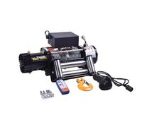 Cabrestante eléctrico de 3000LBS 24V/12V + cuerda sintética de 10M, Control inalámbrico, para recuperación de remolque de camión, barco, ATV, todoterreno(12V 3000lb)