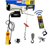 Cabrestante Eléctrico De Taller 230 V 150/300 kg, Altura Máxima De Elevación 18 m, Protección Contra El Agua IP54, Freno Automático, Interruptor De Parada De Emergencia,Control Remoto Inalámbrico