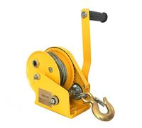 Cabrestante manual con cable de 10 m, fuerza de tracción de 500 kg, relación de engranaje 4:1, trinquete bidireccional, ideal para levantar y remolcar barcos, camiones y remolques (16.4 pies)