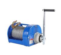 Cabrestante manual de 2000 kg con cable de acero de 20 m, longitud de manivela ajustable, relación de transmisión 22:1, ideal para remolque de barco (4400 libras de capacidad)