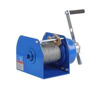 Cabrestante manual de 2000 kg con cable de acero de 20 m, longitud de manivela ajustable, relación de transmisión 22:1, ideal para remolques de barco, capacidad de 4400 libras y solución de remolque