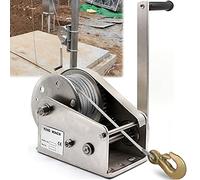 Cabrestante Manual de Acero Inoxidable, Cabrestante Manual con Cable y Freno, Cabrestante para Remolque Manual para Levantar y Remolcar Carga, Cabestrante Autoblocante, 1200/1800/2600 lbs5m