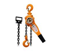 Cabrestante manual de trinquete manual de 1,5 a 3 m, palanca de elevación de 0,8 a 3,2 toneladas para barco, camión y remolque, bloque de cadena de grúa de elevación duradero (HSH-amarillo, 0,8