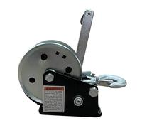 Cabrestante manual manual de 2500 libras con autobloqueo, fácil de tirar y levantar, mango de trinquete para camión, remolque, barco, cabestrante de cuerda de alambre de 1200 libras
