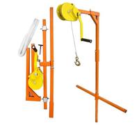 Cabrestante manual plegable para exteriores para aire acondicionado de 1 a 3 HP, capacidad de 330 libras, herramienta de instalación de cables de 66 pies para una fácil instalación y soporte