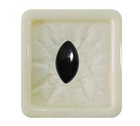 Cabujón de piedra preciosa suelta calibrada de ónix negro natural de 55 quilates, forma marquesa, para joyería de 4 quilates