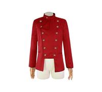 CABULE Uniforme de Príncipe de Corte de Doble Botonadura roja para Hombre, Chaqueta Fina Medieval Vintage Steampunk, Abrigo Formal de Cola, Abrigo de Esmoquin gótico para Halloween