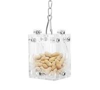 CaCaCook Comedero para pájaros, cacatúas, juguetes de 14 x 10 x 4 cm, acrílico, comedero para mascotas, comedero, comedero, juguete rompecabezas, maní, frutas, verduras