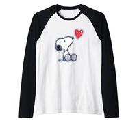 Cacahuetes - Corazón de Snoopy Camiseta Manga Raglan