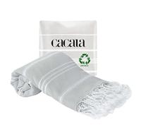 Cacala Pure Serie Turco Toallas de Mano de, algodón, Plateado, 59 x 92 x 0.5 cm