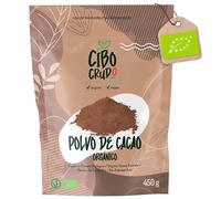 Cacao Amargo en Polvo - 450g. Cacao en Polvo Orgánico Natural y Puro procesado a bajas temperaturas. Cacao Crudo en Polvo Ecológico Rico en Antioxidantes Magnesio Hierro Vitamina B1 y B2.