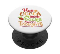 Cacao Caliente, Calcetines Calientes, Pensamientos Felices PopSockets PopGrip Adhesivo