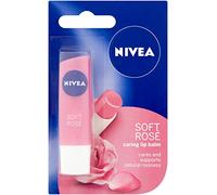 Cacao Nivea para el cuidado labial, de 4,8 g, color rosa claro. Pack de 12 unidades.