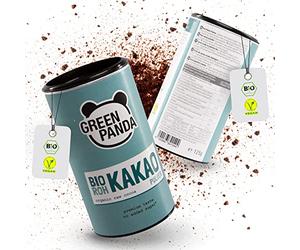 Cacao puro en polvo orgánico de los mejores granos de cacao, cacao en polvo sin azúcar y sin grasa, probado y certificado en laboratorio, 2 x 125g de Green Panda