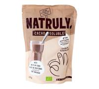 Cacao Soluble con Proteína Natruly 225 g - Cacao instantáneo con proteína, sabor chocolate suave, ideal con leche o bebida vegetal, para batidos y recetas, fácil de disolver