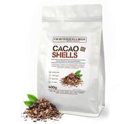 Cacao V Delta Cascarilla de Cacao Natural 400g - Té de Cáscara Puro Premium Vegano, No GMO, Sin Alérgenos, Sin Gluten, Antioxidante, Sin Azúcar, Flavonoides - Infusión de Chocolate