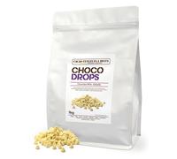 Cacao V Delta Pepitas de Chocolate Blanco 1 Kg Para Repostería - Chips de Chocolate para Hornear y Topping - 24% de Cacao No GMO, Sin Gluten, Premium, Puro, Natural