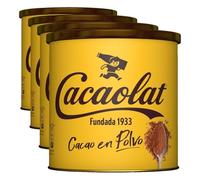Cacaolat - Cacao en polvo soluble - Sabor tradicional con 45 % cacao - Ideal para leche caliente o fría - Bote 300 g (Paquete de 4)