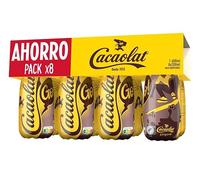 Cacaolat Original - Batido de cacao UHT - 90% leche y 1,5% cacao - Sin gluten - Pack 8×1 ud botellas PET 200 ml