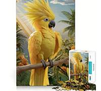 Cacatúa Amarilla en un Entorno Tropical Rompecabezas de 1000 Piezas para Adultos Juego de Memoria Ajuste, Compacto y Divertido para Toda la Familia (38x26cm)