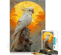 Cacatúa Blanca al Atardecer Rompecabezas de 1000 Piezas para Adultos Juego de Memoria Cerebral Encaje Huecos Actividad Relajante para la Mente (38x26cm)