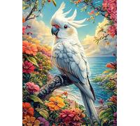 Cacatúa Blanca en el Bosque mágico Rompecabezas 300 Piezas Cartón para Adultos Y Adolescentes Animal tierno de Cuento de Hadas para Coleccionistas Decoración Única Hogar Antiestrés Regalo Reyes Magos