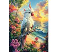 Cacatúa Blanca en el Bosque Tropical Puzzle 300 Piezas Cartón Blanco Premium para Expertos Cuento de Hadas Animal mágico Vacaciones Fines Semana Hobby Y Ocio Regalo Navideño 300 PCS