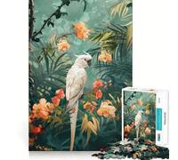 Cacatúa Blanca en paraíso Tropical Rompecabezas para Adultos 1000 Piezas Juego para estimular la Mente Tamaño Uniforme Piezas precisas Ideal para Llevar de Viaje Juego Mental (38x26cm)