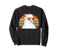 Cacatúa con gafas de sol Ilustración Vintage Retro Puesta de sol Sudadera