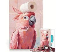 Cacatúa Rosa con Papel higiénico Rompecabezas para Adultos de 1000 Piezas Juguete para ejercitar la Mente Ideal para Relajarse y divertirse Regalo artístico para armar (38x26cm)