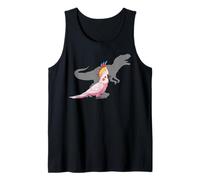 Cacatúa Rosa con T Rex Shadow Bird Lovers Camiseta sin Mangas