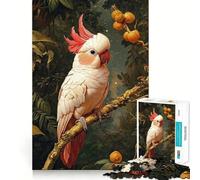 Cacatúa Rosa en un Entorno Tropical Rompecabezas de 1000 Piezas para Adolescentes Juguete para ejercitar la Mente Juego Relajante Corte Premium (38x52cm)
