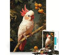 Cacatúa Rosa en un Entorno Tropical Rompecabezas de 1000 Piezas para Adultos Ideal para estimular la Memoria Pasatiempo para el hogar Decoración de Pared con imágenes (50x75cm)