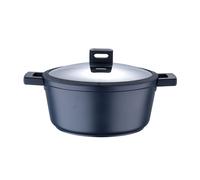 MasterPro Indigo Cacerola de Cocina de 28 x 13 cm con Tapa Cazuela Antiadherente de Aluminio Fundido Revestimiento Antiadherente Xylan Plus Asas Soft Touch Todo Tipo de Cocinas