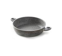 Cacerola alta con 2 asas antiadherente, sartén con revestimiento de piedra, cocción saludable sin aceite, resistente a los arañazos, ideal para salsas y caldos, 32 cm, fabricada en Italia