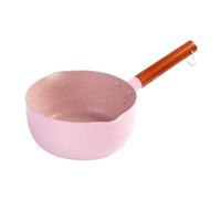 Cacerola antiadherente, olla pequeña estilo japonés, cacerola multiusos para cocina, olla de leche, cacerola pequeña con boquilla de vertido (rosa, 18 cm)