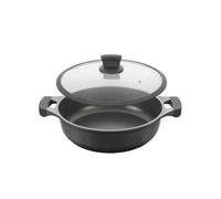 Metaltex XPERT-Cacerola Baja Aluminio Fundido 32 cm, Negro