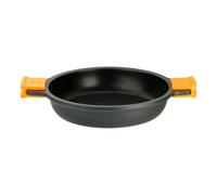 BRA Efficient Cacerola baja con tapa de cristal y asas de silicona, 24 cm, aptas para todo tipo de cocinas incluida inducción, Libre de PFOA