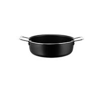 Cacerola Baja con Dos Mangos en Aluminio con Revestimiento Antiadherente, Mango en Acero Inoxidable 18/10, Fondo en Acero Magnético para la Cocción por Inducción, Negro