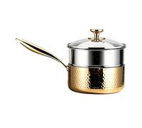 Cacerola, con sartén sin revestimiento, 1250 g, sartén de acero inoxidable, olla con tapa, utensilios de cocina versátiles, para hervir, cocinar a fuego lento, vaporizar, freír, recalentar