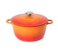 Cacerola con tapa a prueba de horno - Horno holandés profundo antiadherente - Olla de inducción - Olla de aluminio apta para horno - 4L, 24 cm, naranja - por Nuovva